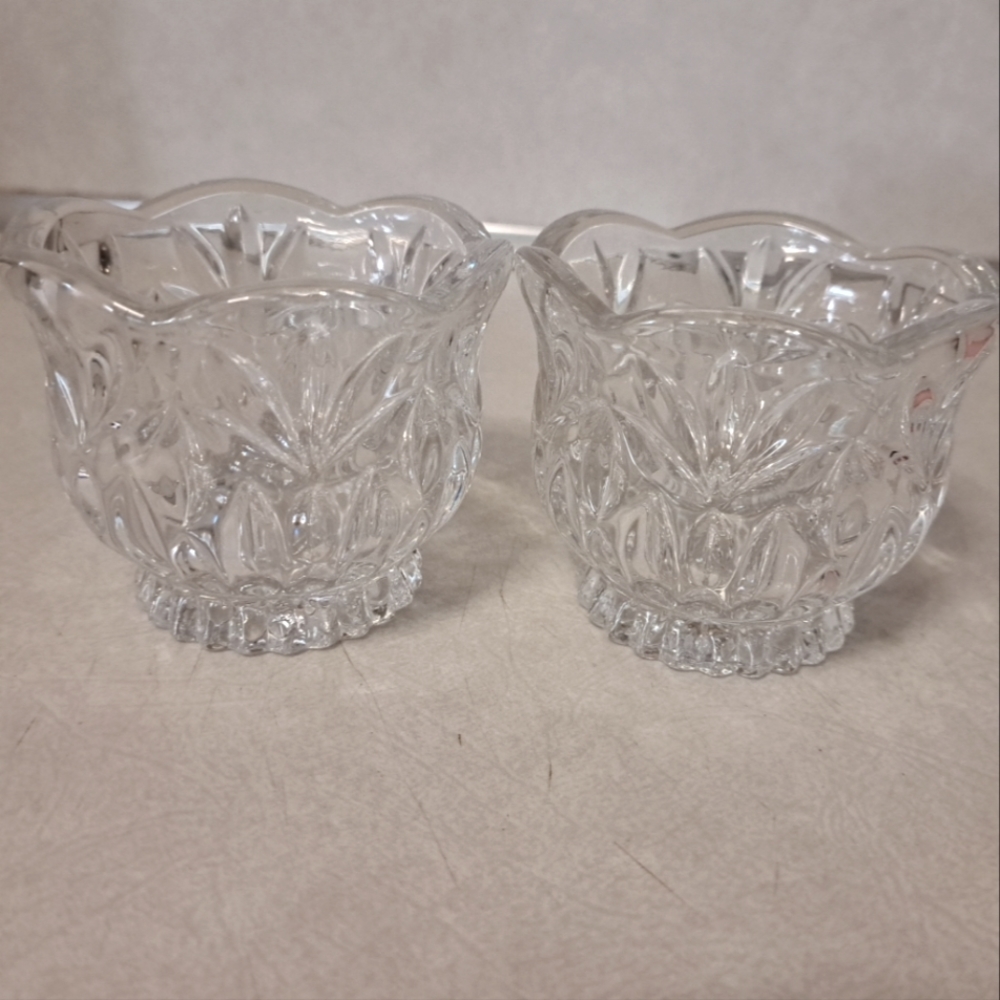 Princess House votive / candle holders (2) 3" tall